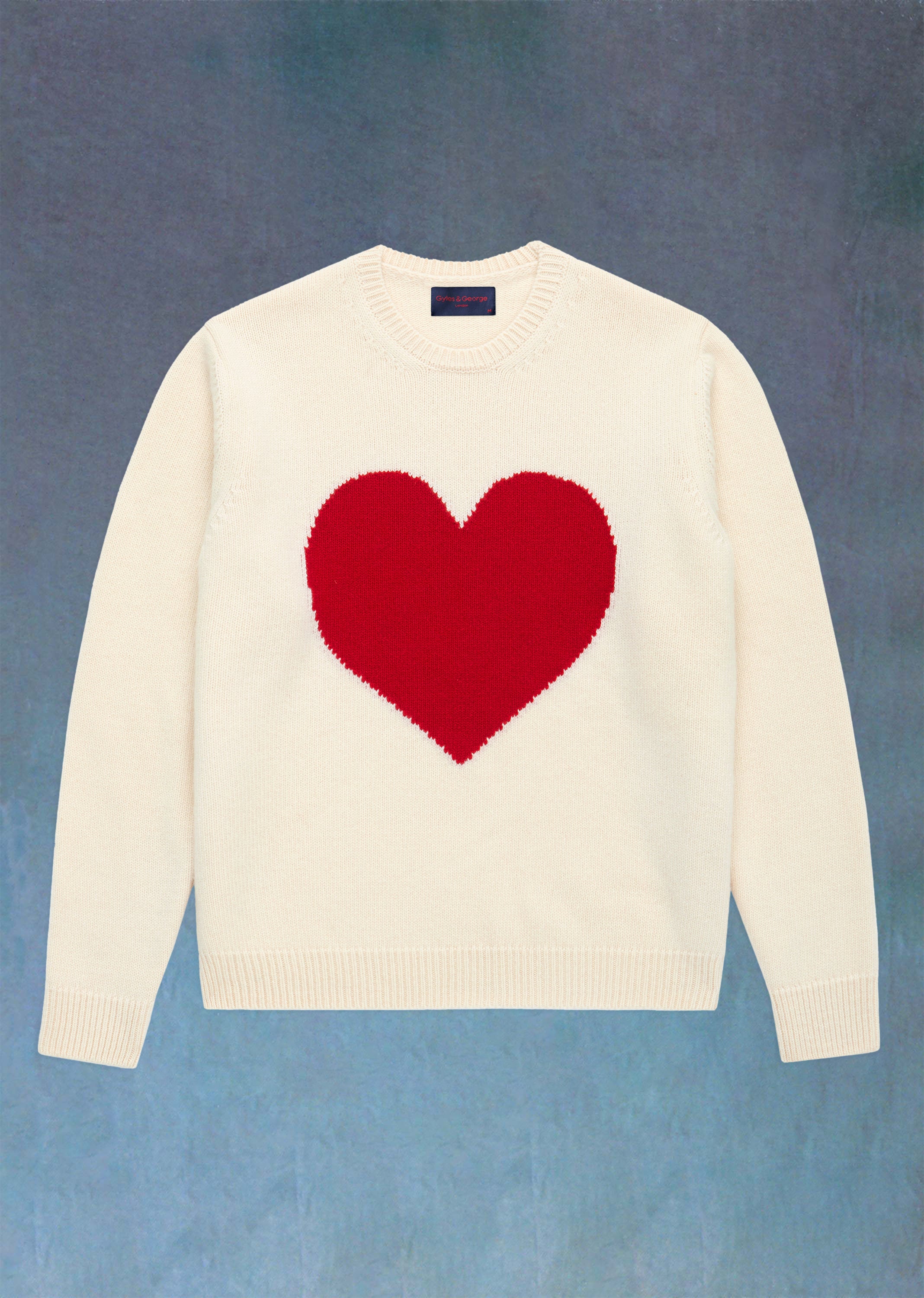Unisex Cream Heart Sweater – Gyles and George